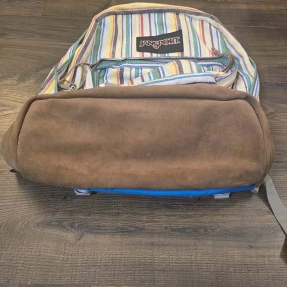 JanSport backpack with striped pattern, suitable for hiking and school. main image 4